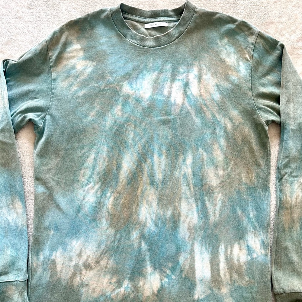 John Elliott Long Sleeve University T-Shirt in Bolinas Tie Dye